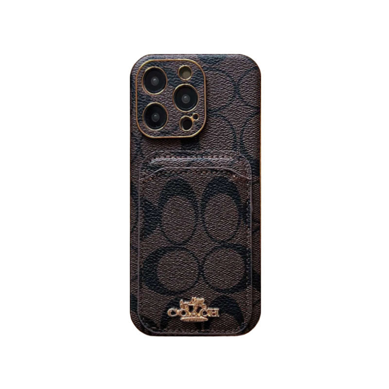 Klassiek iPhone-hoesje met kaarthouder koffie -KB241651