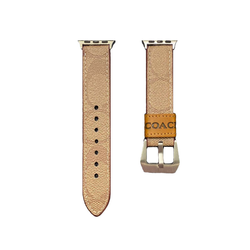 가죽 코치 Apple Watch 밴드 블랙-YHK244221710