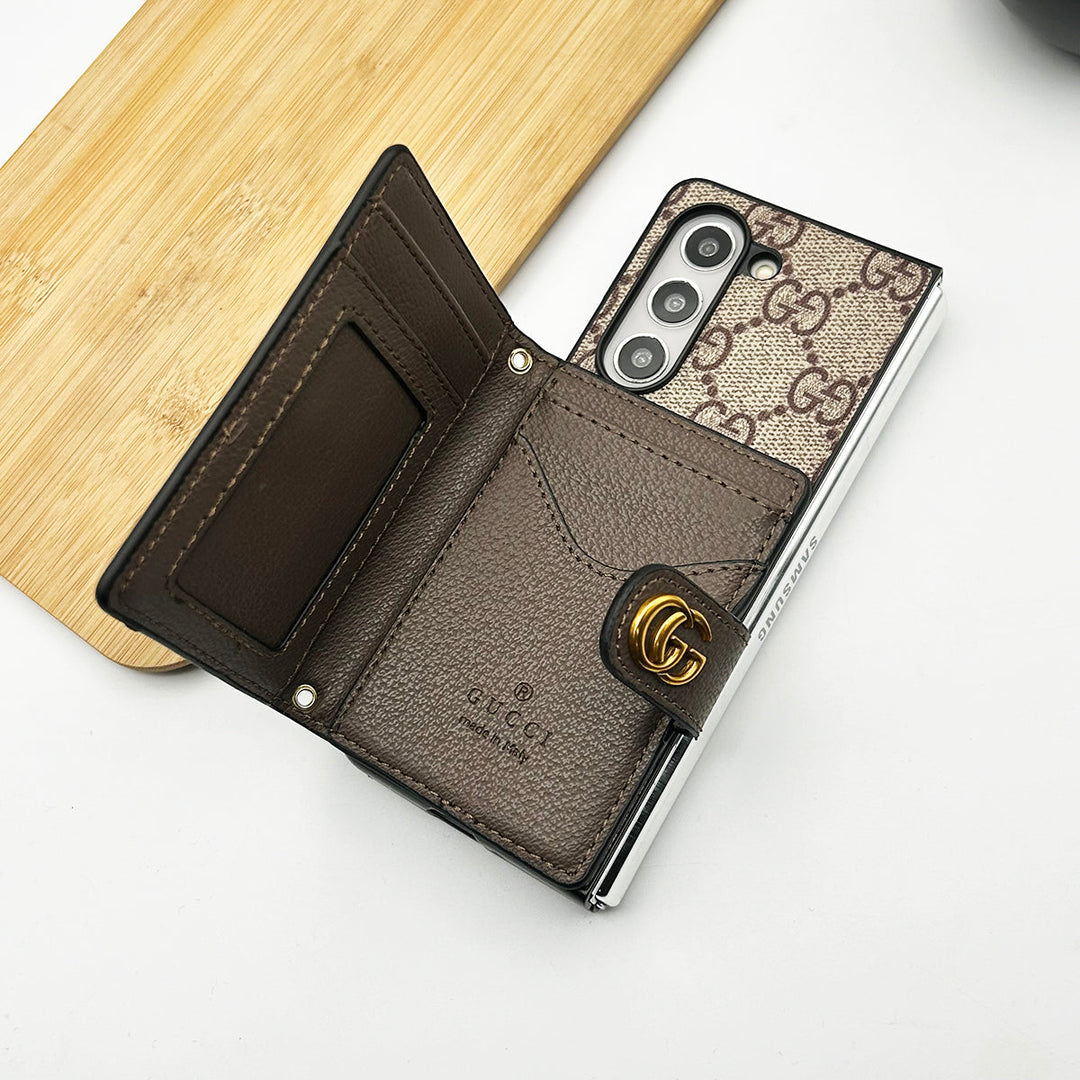 Custodia di marca in pelle di lusso per Samsung Galaxy Z Fold 6