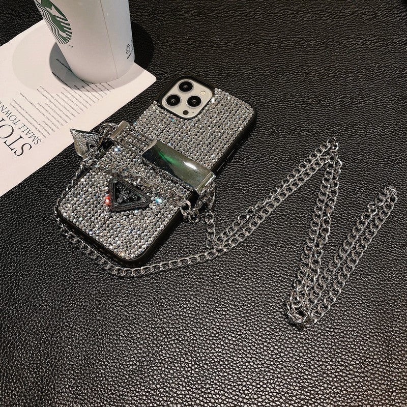 Ylellinen Diamond Crossbody Chain iPhone-kotelo