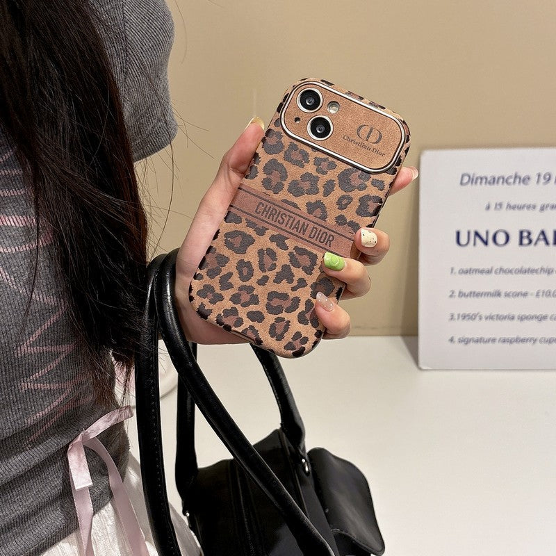 Fashion brun farve læder iPhone etui