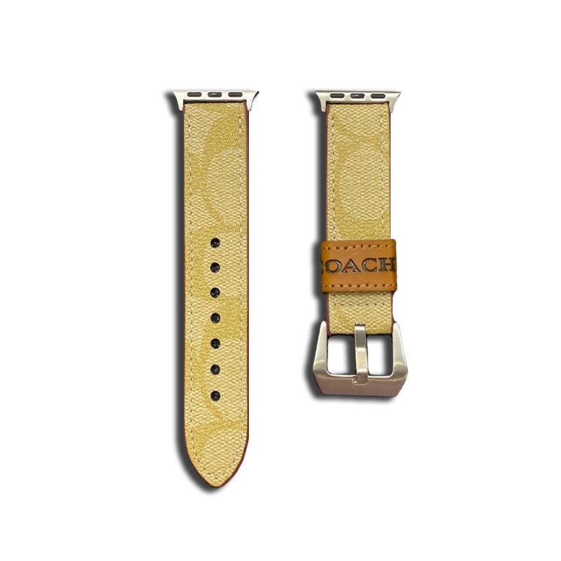 가죽 코치 Apple Watch 밴드 커피-YHK244221710