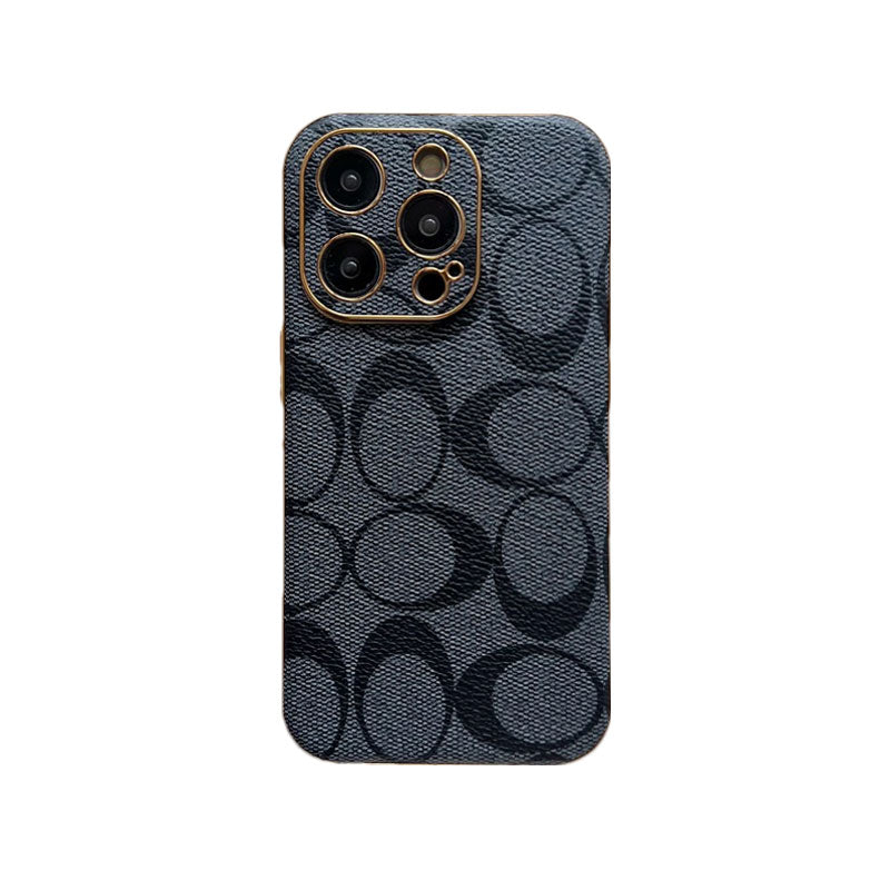 Klassinen iPhone-kotelo, nahkainen musta -QBK240513