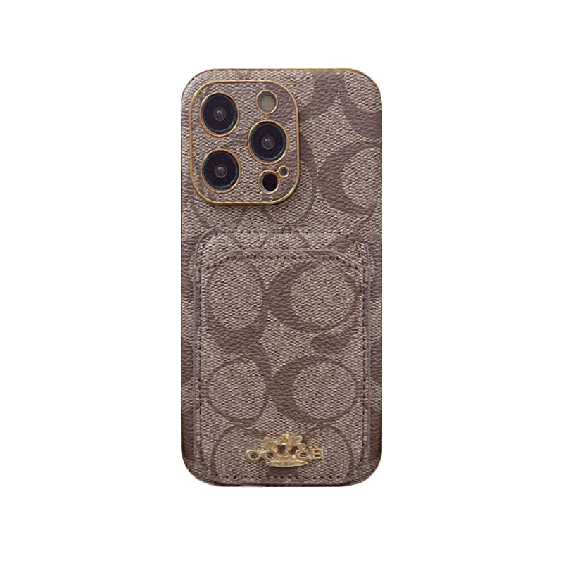 Klassiek iPhone-hoesje met kaarthouder koffie -KB241651