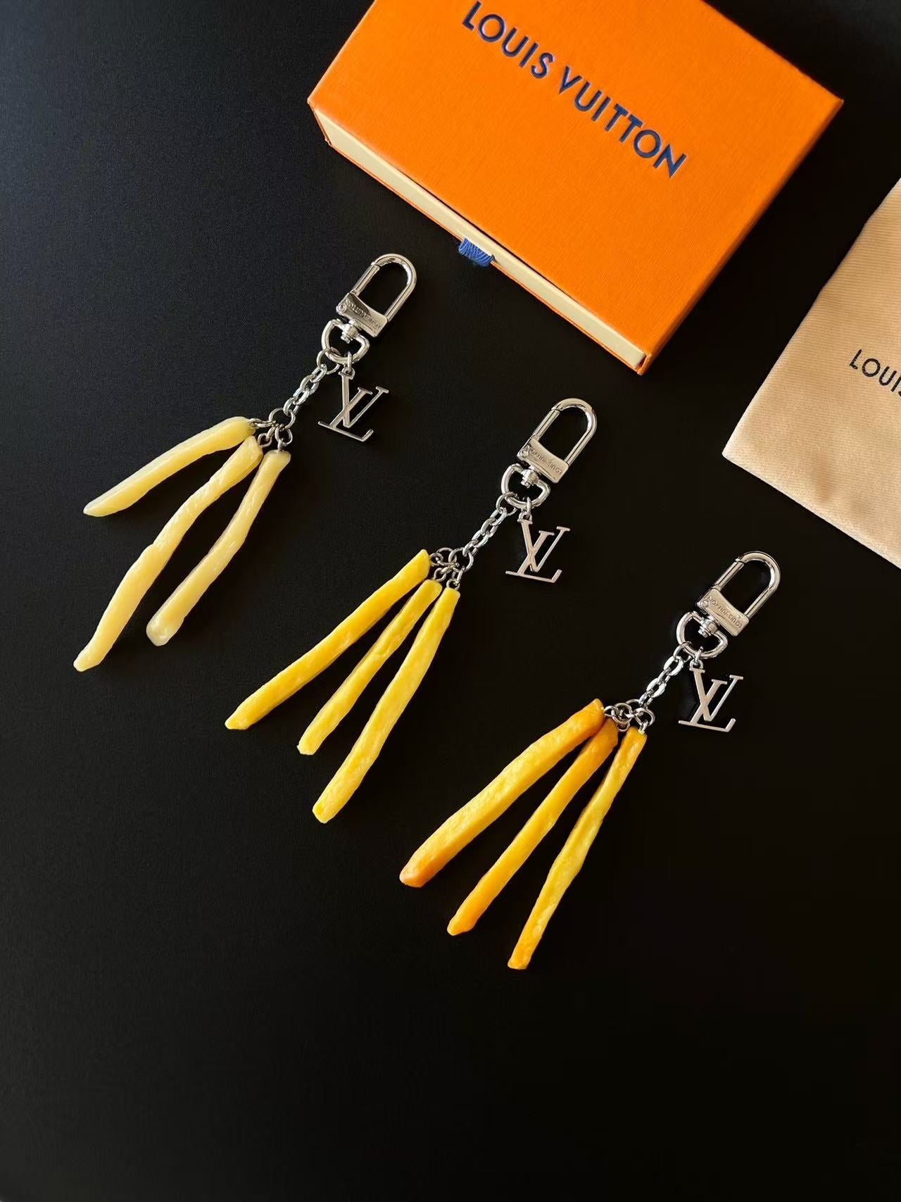 Luxury French Fries Bag Charm Key Holder