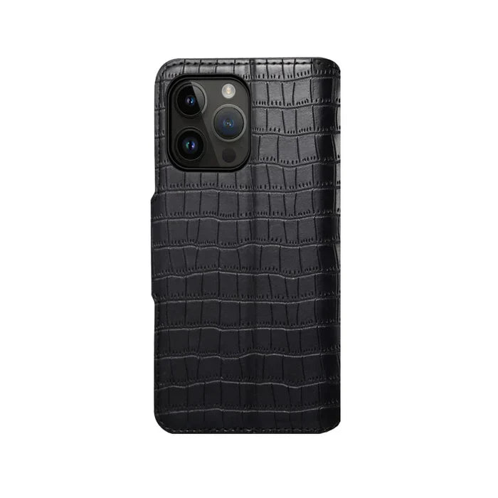 Alligaattoritulostus iPhone-kotelo lompakolla ja hihnalla
