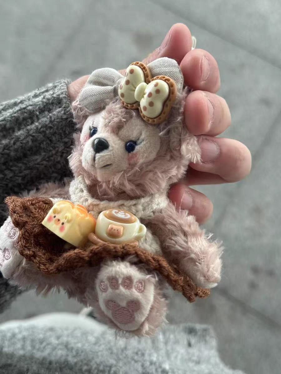 Limited Edition Sherry May Plys nøglering - Luxe Teddy Bear Taske Charm til designer håndtasker