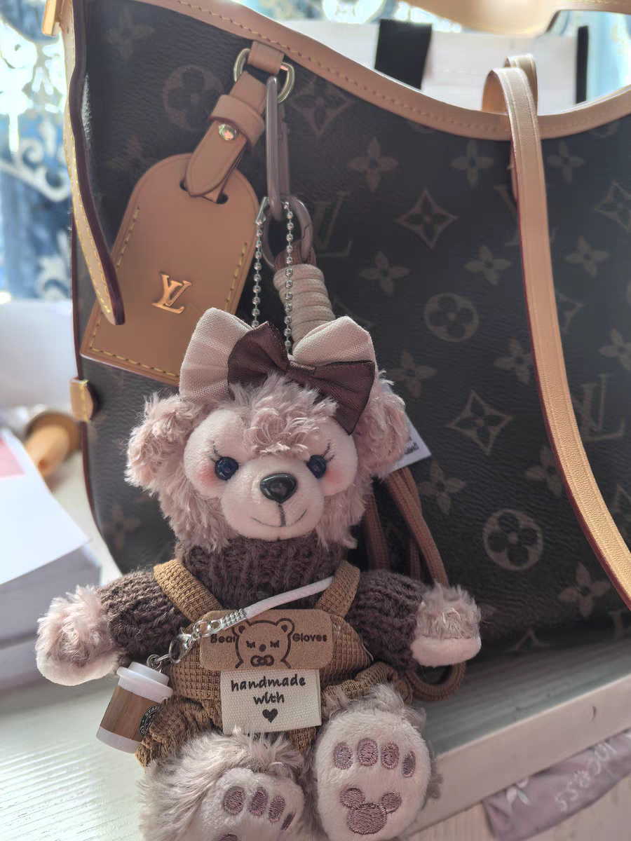 Limited Edition Sherry May Plys nøglering - Luxe Teddy Bear Taske Charm til designer håndtasker