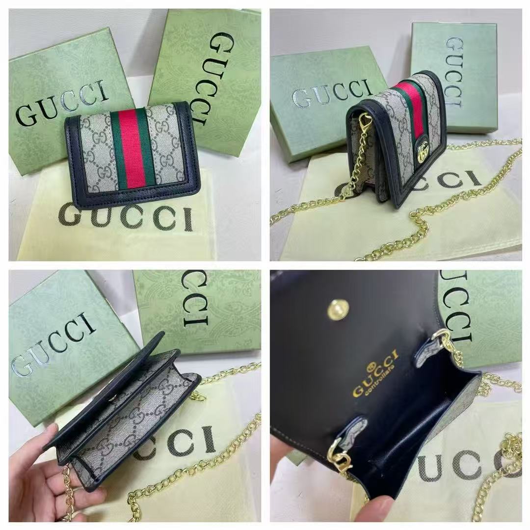 Ophidia Luxury Card Case Wallet Supreme Canvas Beige For Women‎ 4.3in/11cm 523155 96IWG 8745