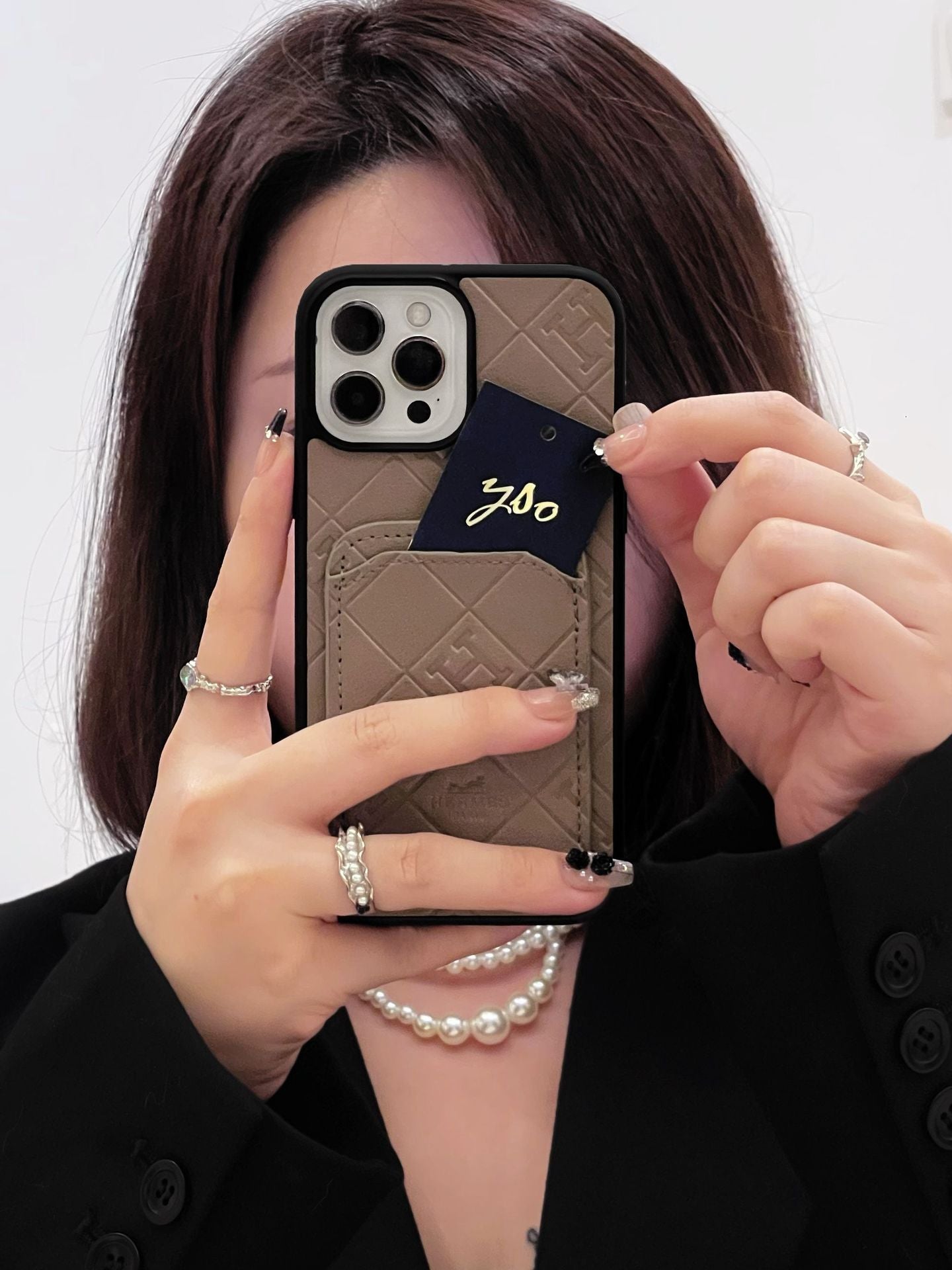 H Nahkainen korttikotelo iPhone-kotelo