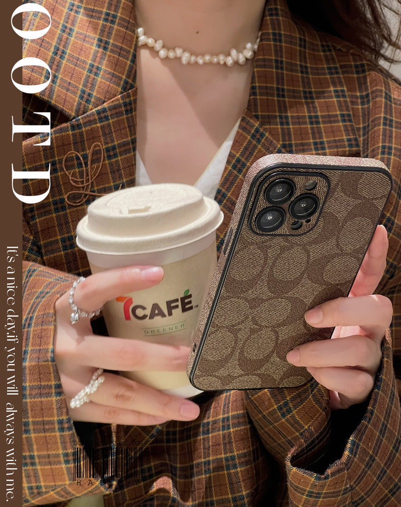 Klassiek iPhone-hoesje Koffie -QB240402