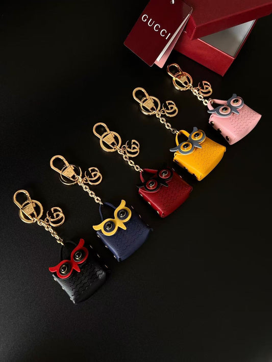 Luxury Owl Mini Bucket Bag Charm Keychain