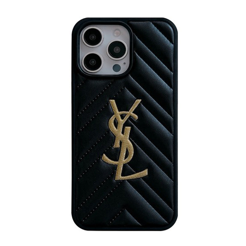 Saint Zwart & Wit leren iPhone-hoesje