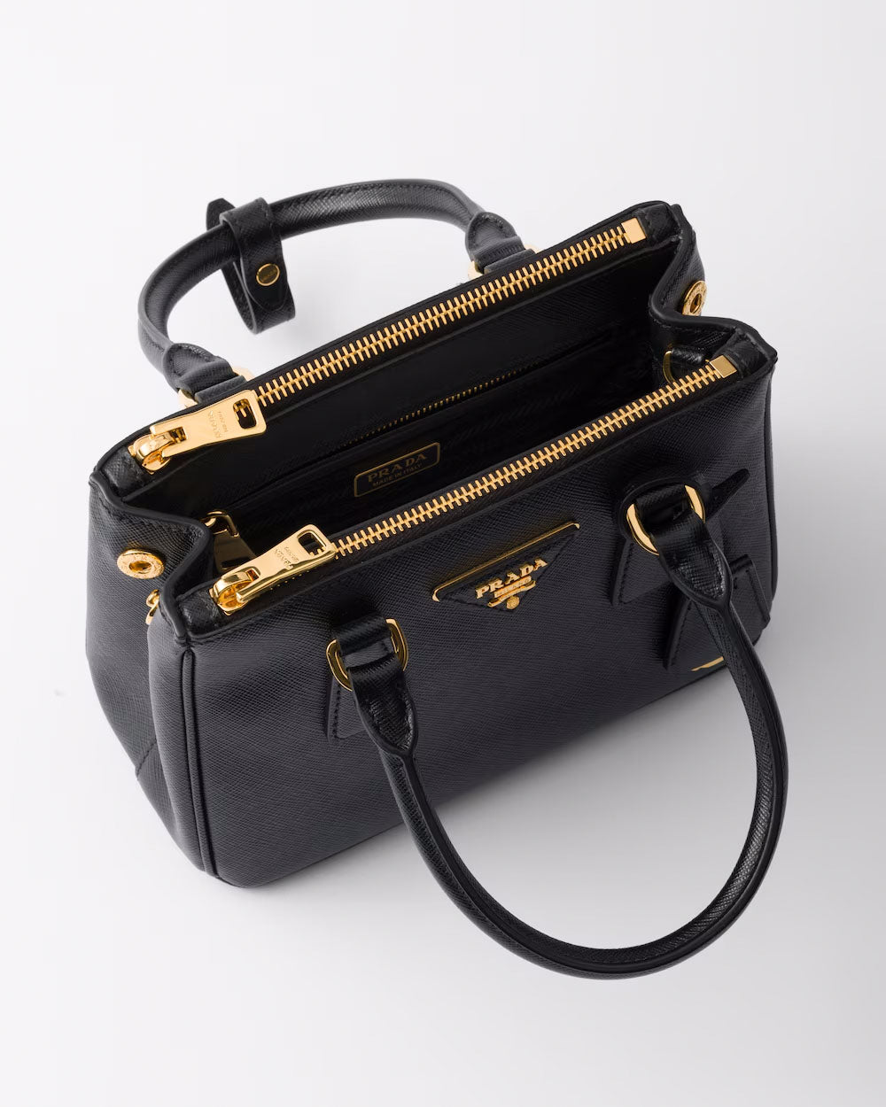 Mini Saffiano Leather Structured Top Handle Tote Bag