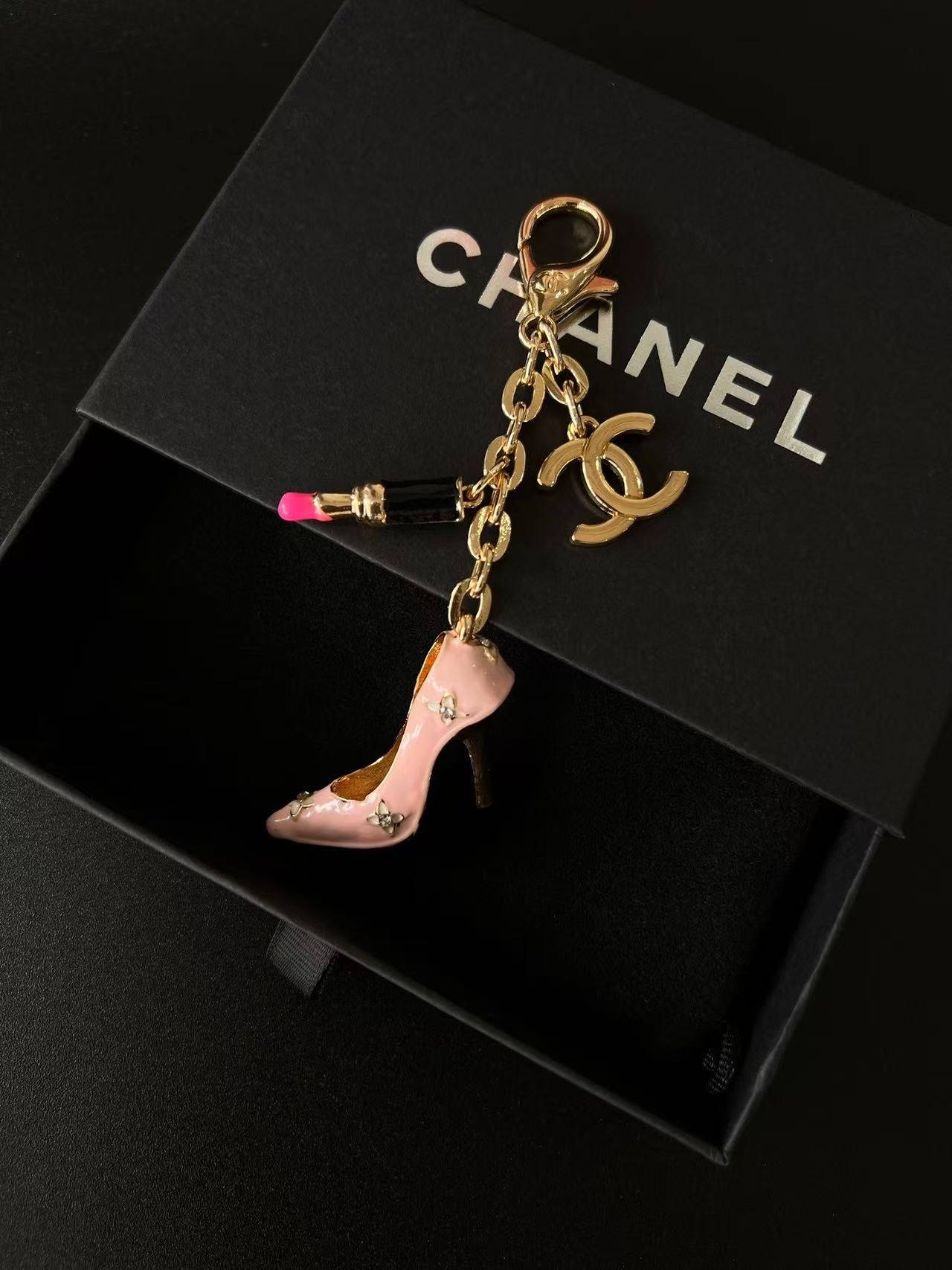Luxury High Heel & Lipstick Bag Charm Keychain