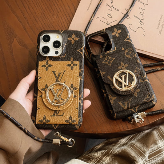 Luxuriöse iPhone-Hülle mit Kartenhalter und Kette