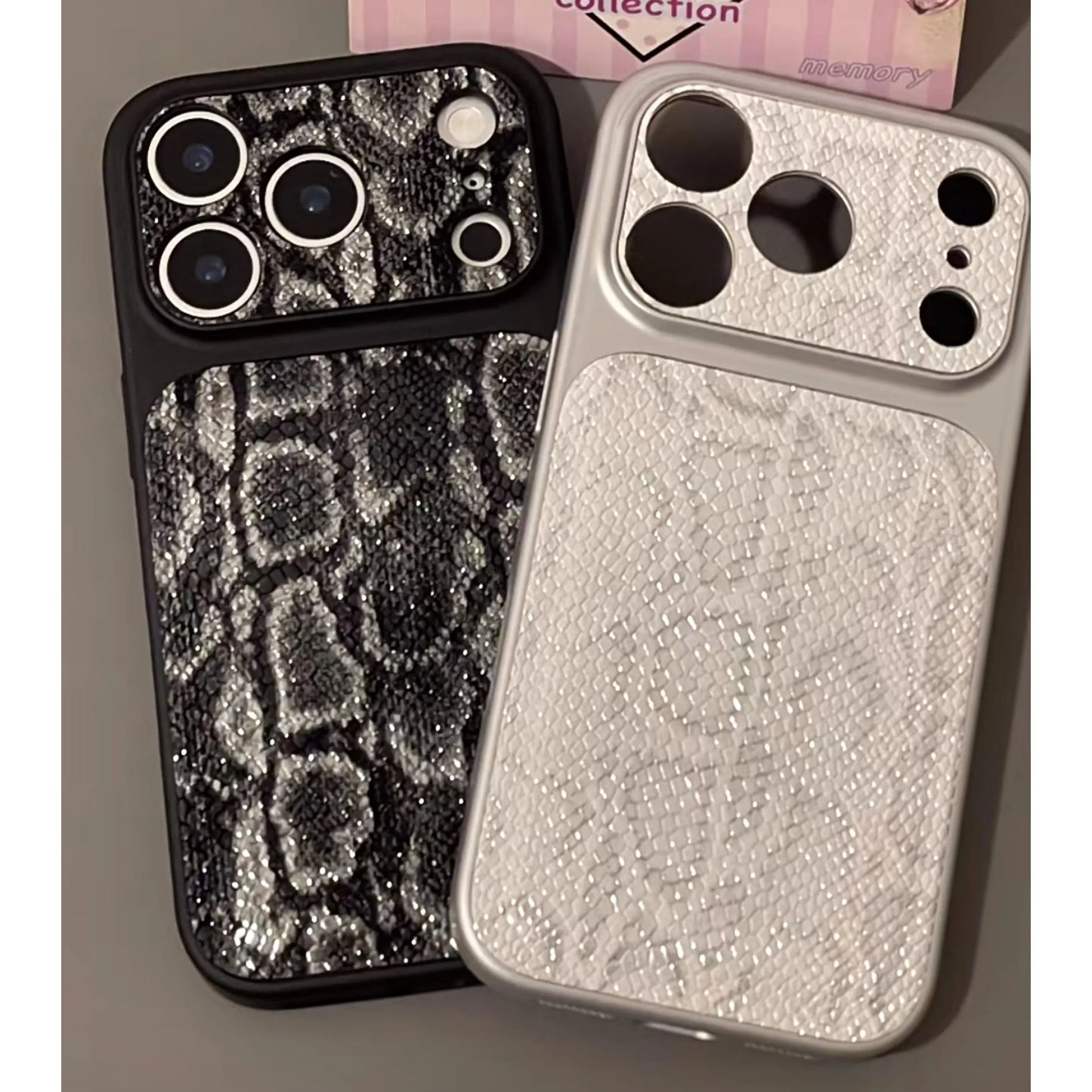 लक्ज़री स्नेक स्किन टेक्सचर iPhone केस