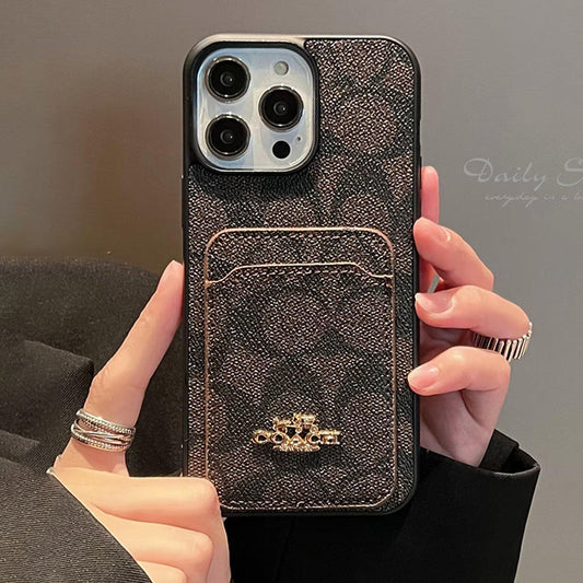 Klassinen korttilaukku, nahkainen iPhone-kotelo