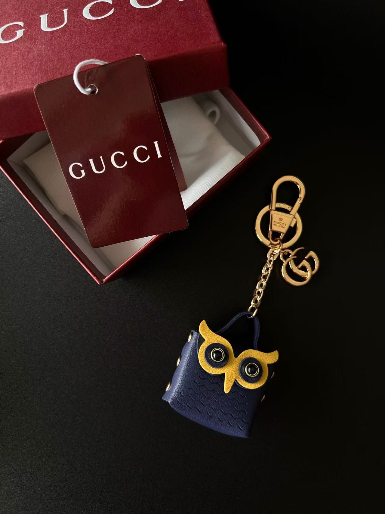 Luxury Owl Mini Bucket Bag Charm Keychain