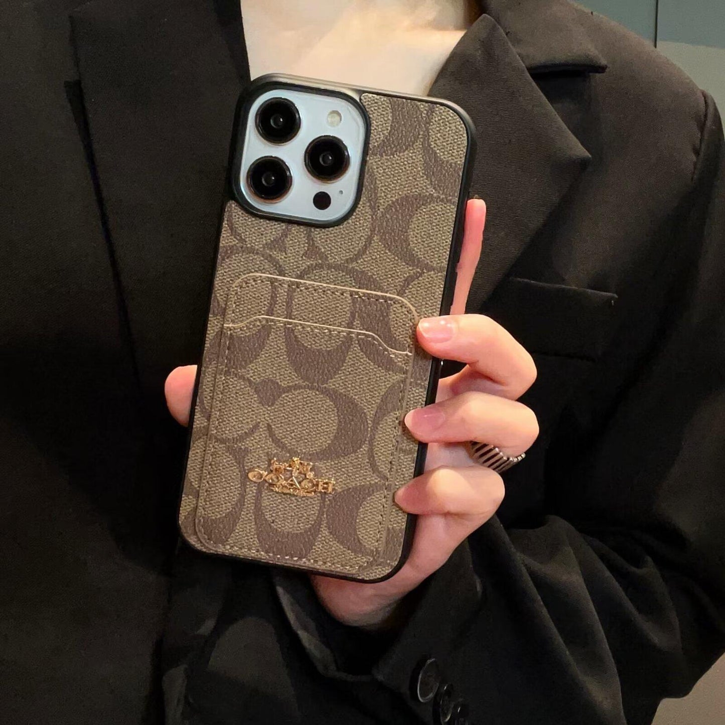クラシック カードバッグ レザー iPhone ケース