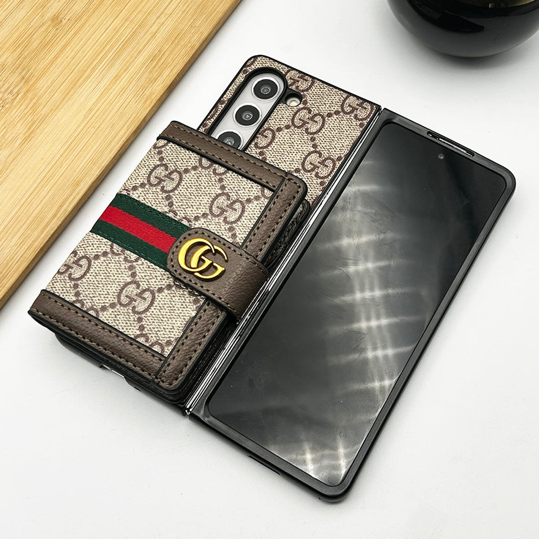 Luxus-Markenhülle aus modischem Leder für das Samsung Galaxy Z Fold 6