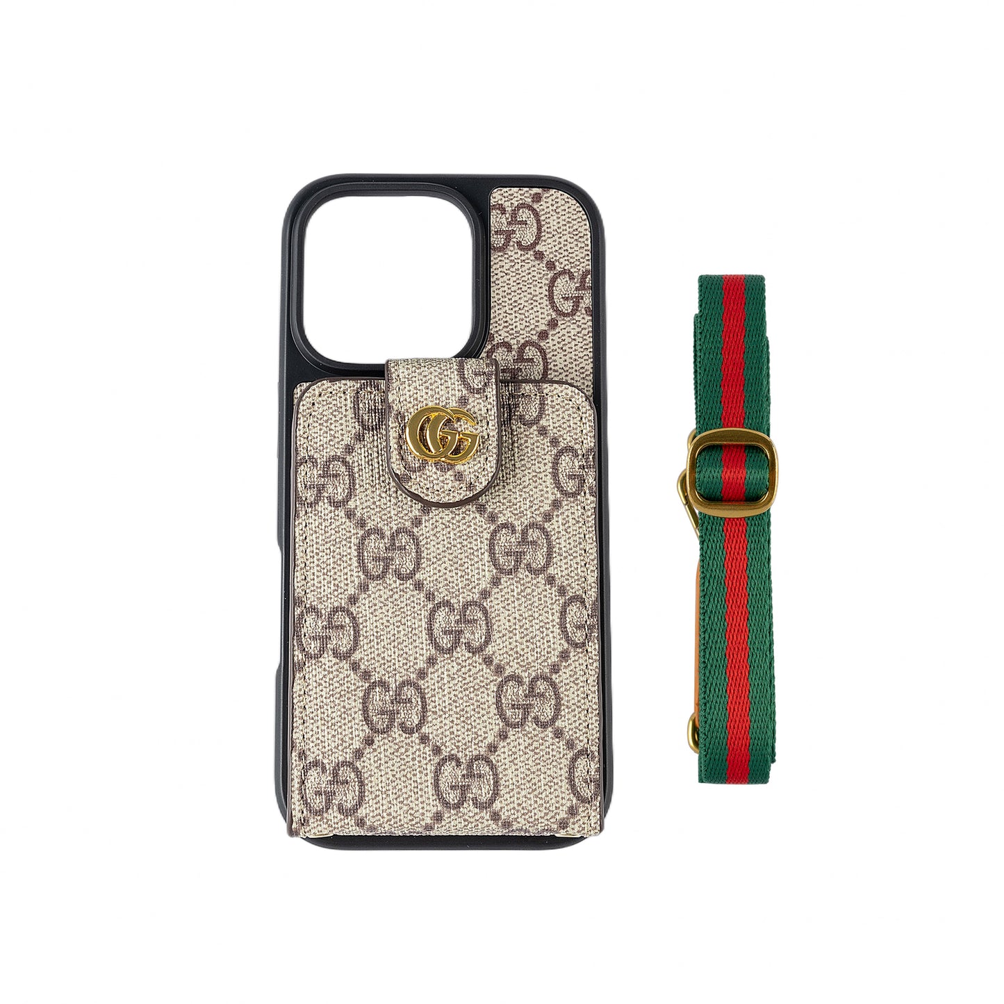 Luxuriöse iPhone-Hülle zum Umhängen mit Kartenhalter & Gurt
