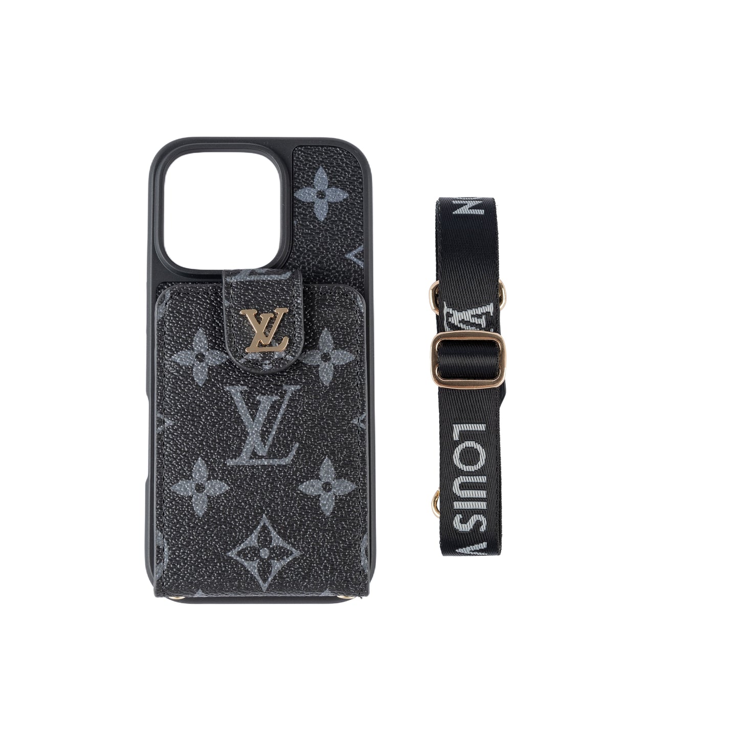 Luxuriöse iPhone-Hülle zum Umhängen mit Kartenhalter & Gurt
