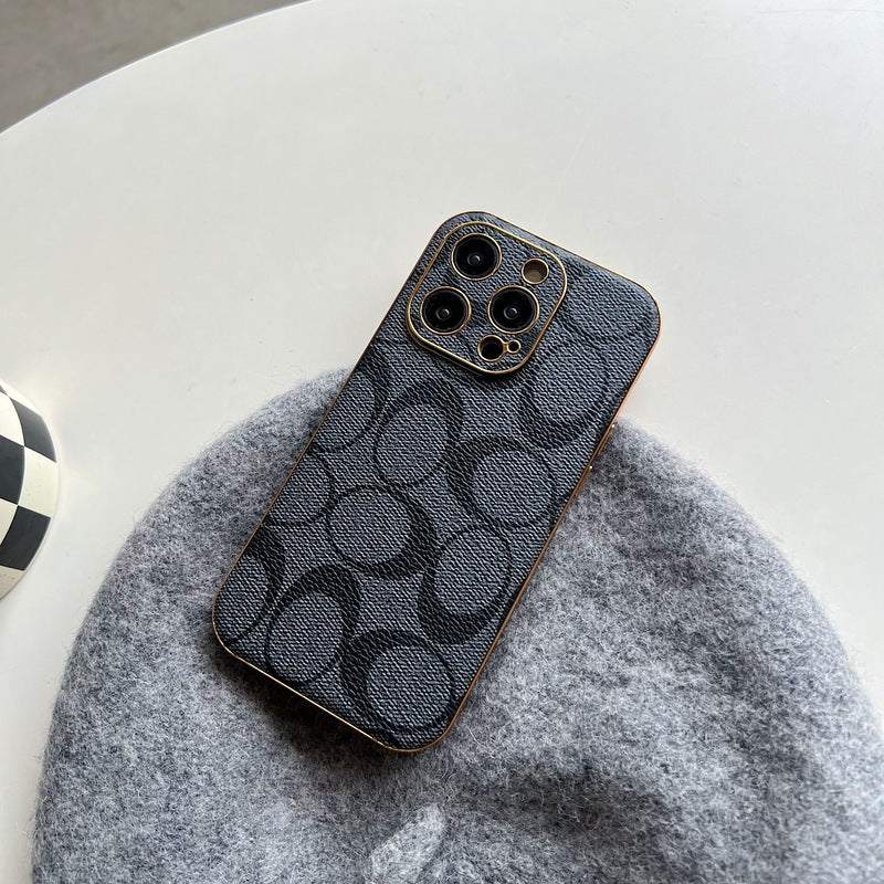 Klassinen iPhone-kotelo, nahkainen musta -QBK240513