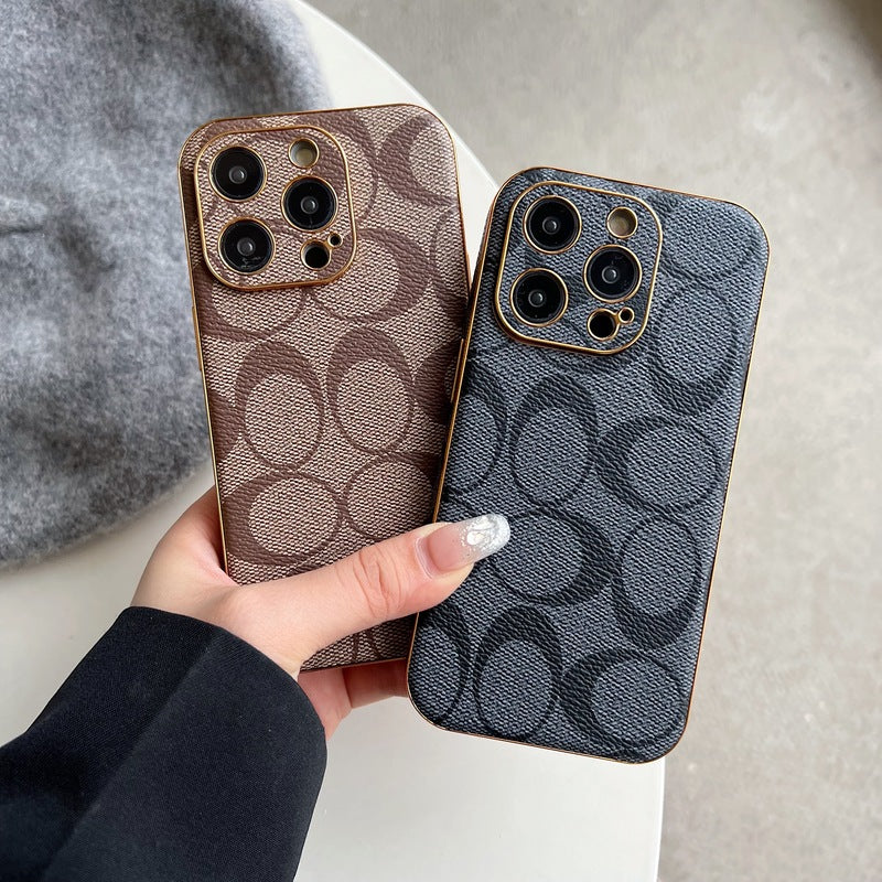 Klassinen iPhone-kotelo, nahkainen musta -QBK240513