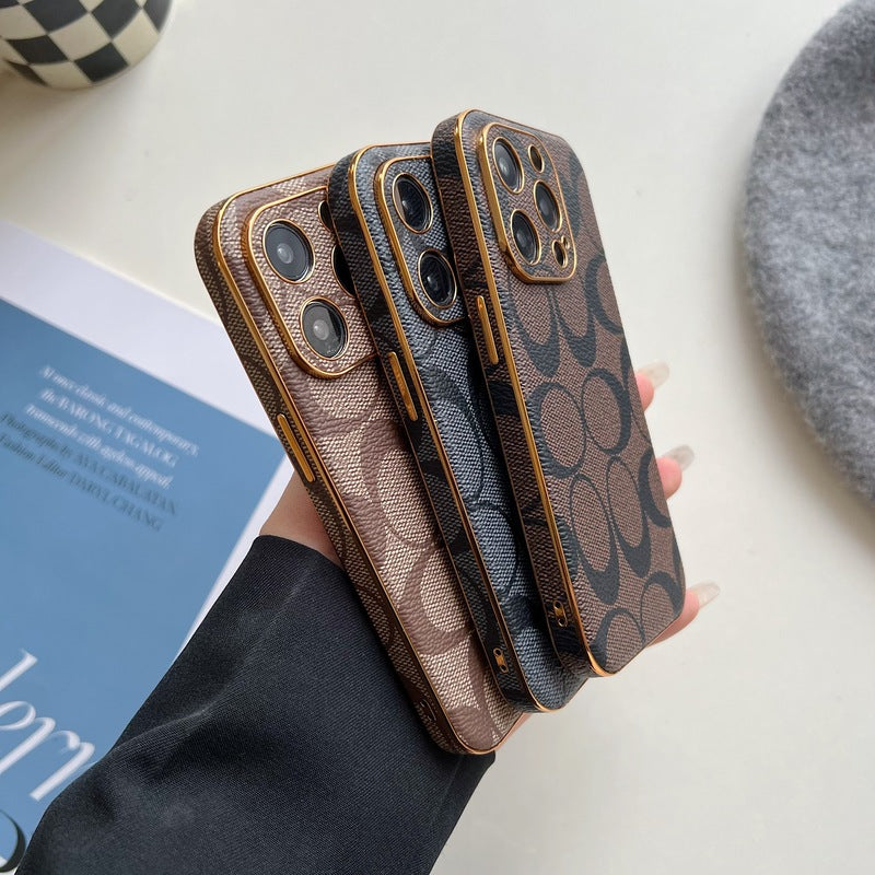 Klassinen iPhone-kotelo, nahkainen musta -QBK240513
