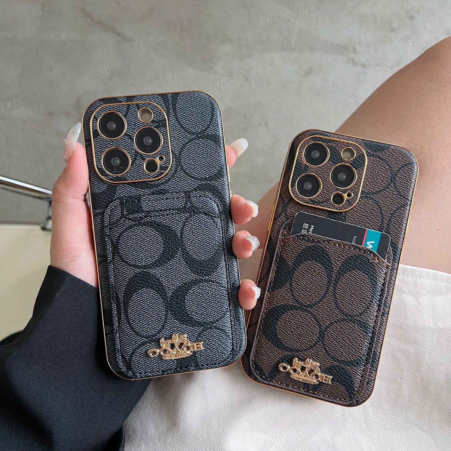 Klassisk iPhone-etui med kortholder Sort -KB241651