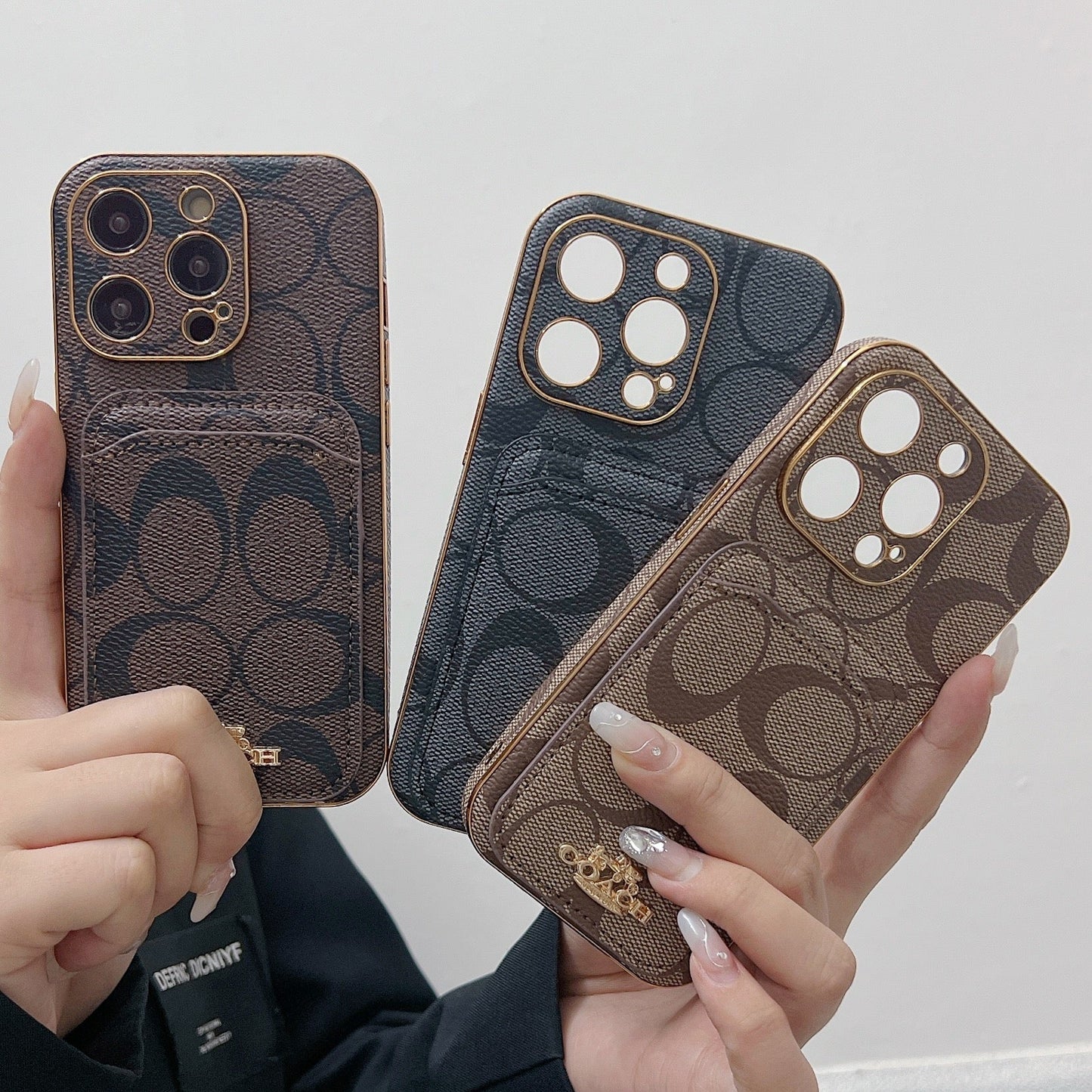 Klassisk iPhone-etui med kortholder Sort -KB241651