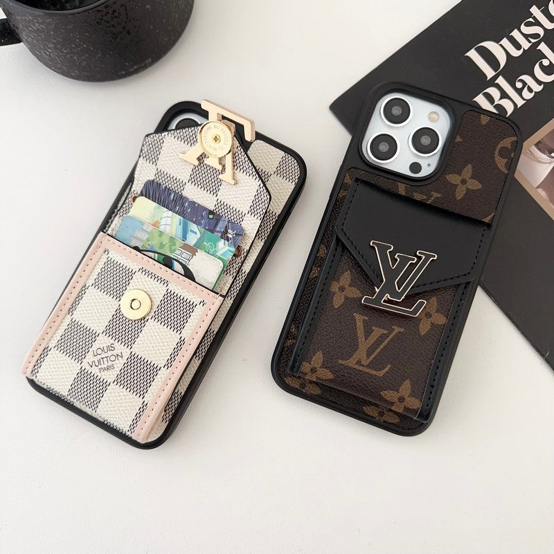 Luxuriöse iPhone-Hülle mit Kartenetui und fünffarbiger Kette
