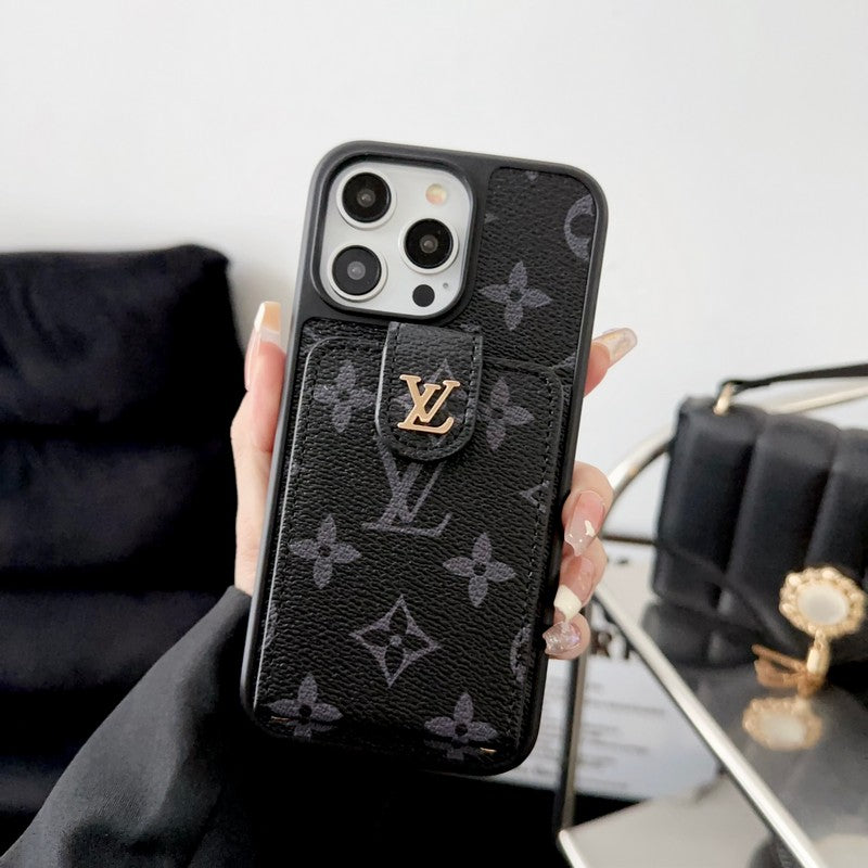 Coque et skin iPhone de luxe noir  &  blanc pour cartes