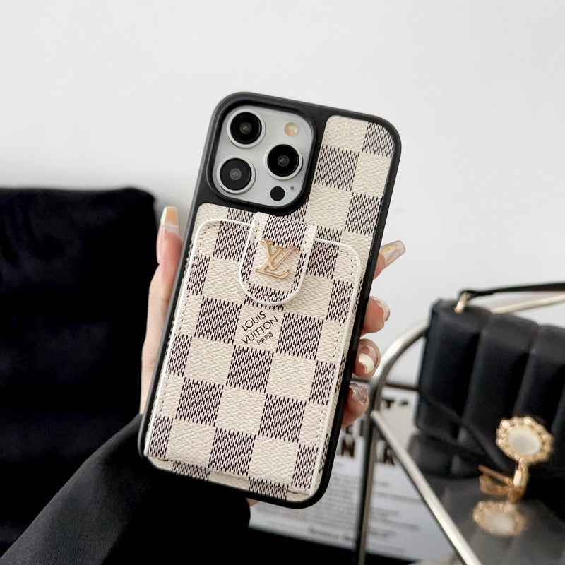 Coque et skin iPhone de luxe noir  &  blanc pour cartes