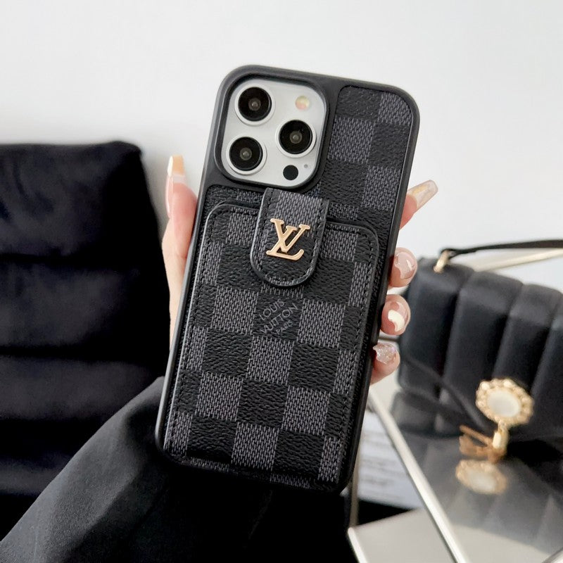 Coque et skin iPhone de luxe noir  &  blanc pour cartes