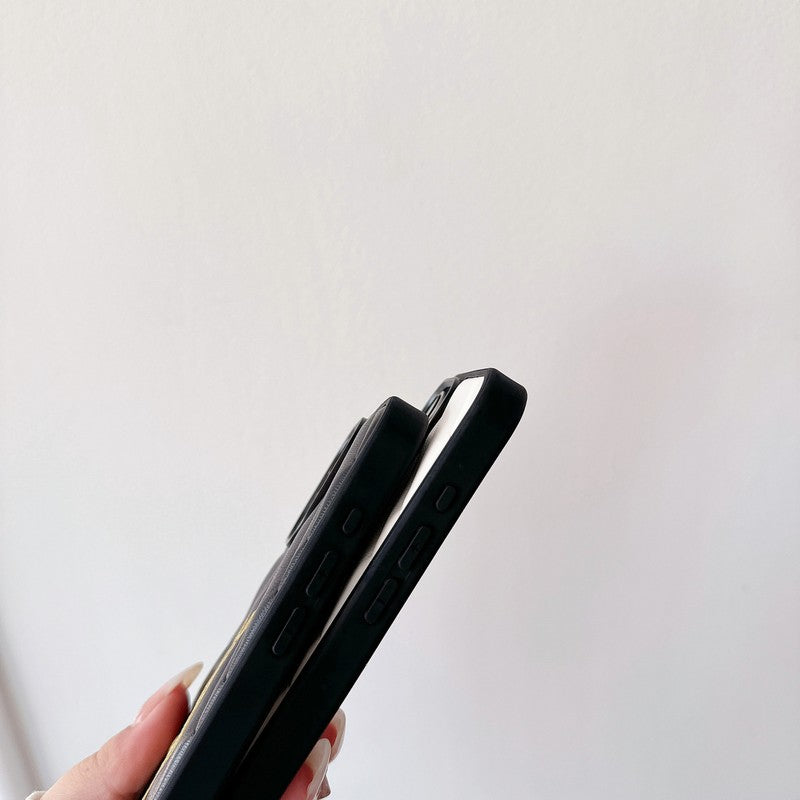 Saint Zwart & Wit leren iPhone-hoesje