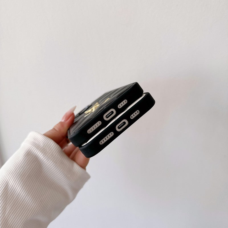 Saint Zwart & Wit leren iPhone-hoesje