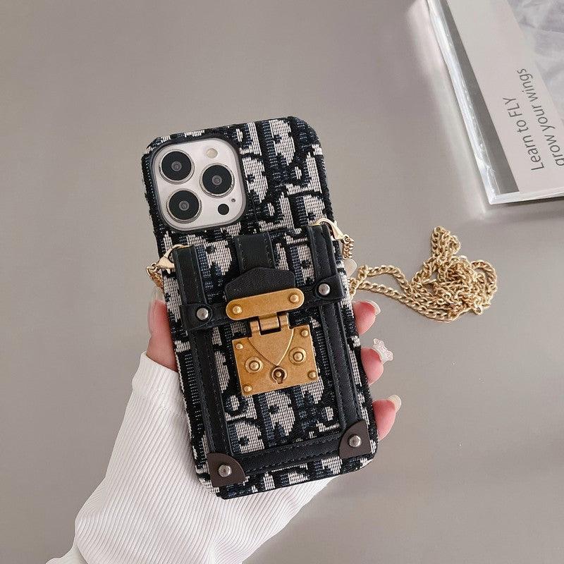時尚卡包布料 iPhone 手機殼