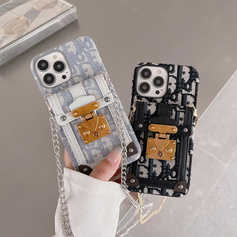 時尚卡包布料 iPhone 手機殼