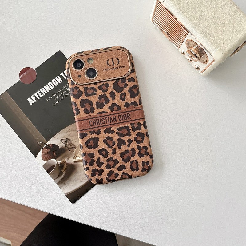 Fashion brun farve læder iPhone etui
