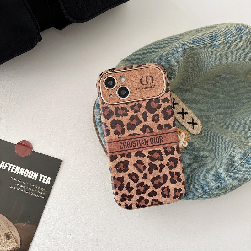 Fashion brun farve læder iPhone etui