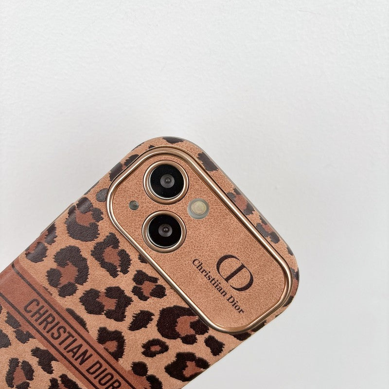 Fashion brun farve læder iPhone etui
