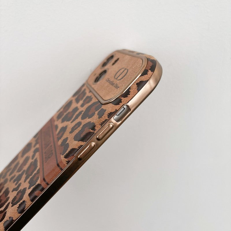 Fashion brun farve læder iPhone etui