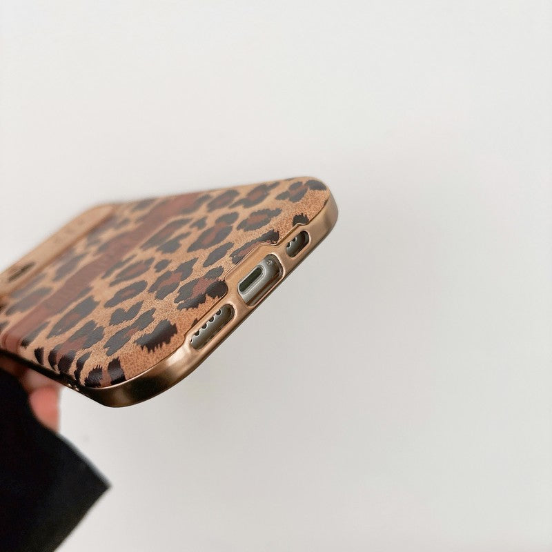 Fashion brun farve læder iPhone etui