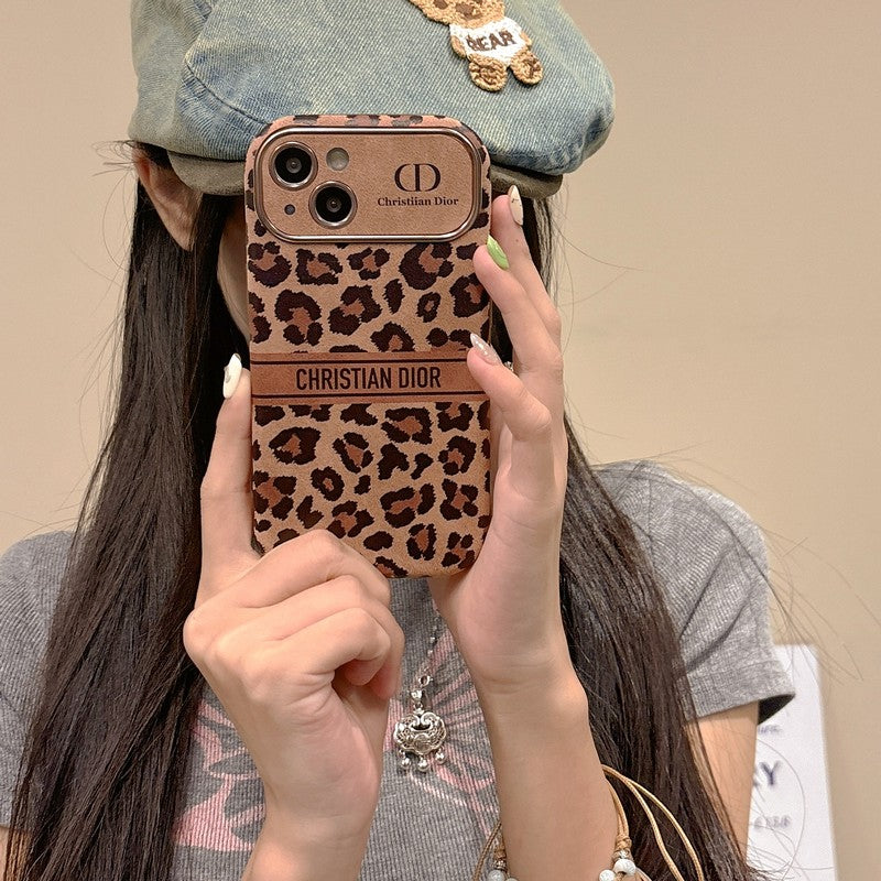 Fashion brun farve læder iPhone etui