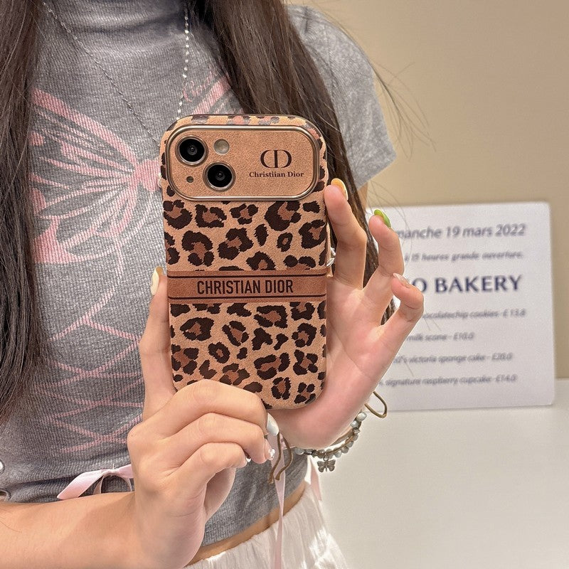 Fashion brun farve læder iPhone etui