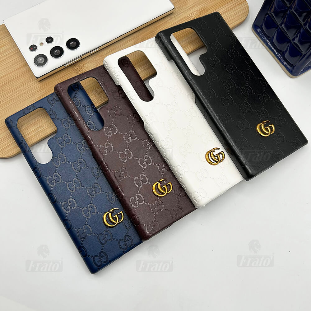 Étui en cuir de marque de mode haut de gamme de luxe pour Samsung Galaxy