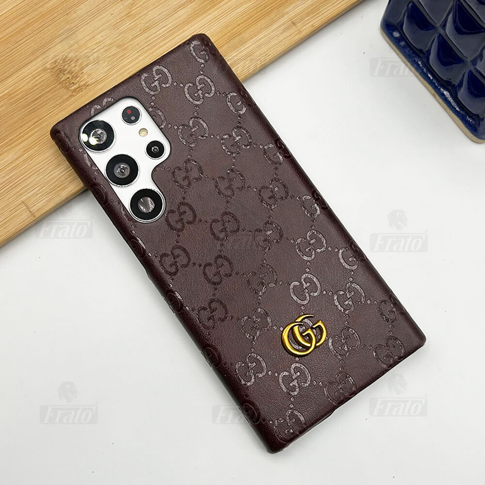 Étui en cuir de marque de mode haut de gamme de luxe pour Samsung Galaxy