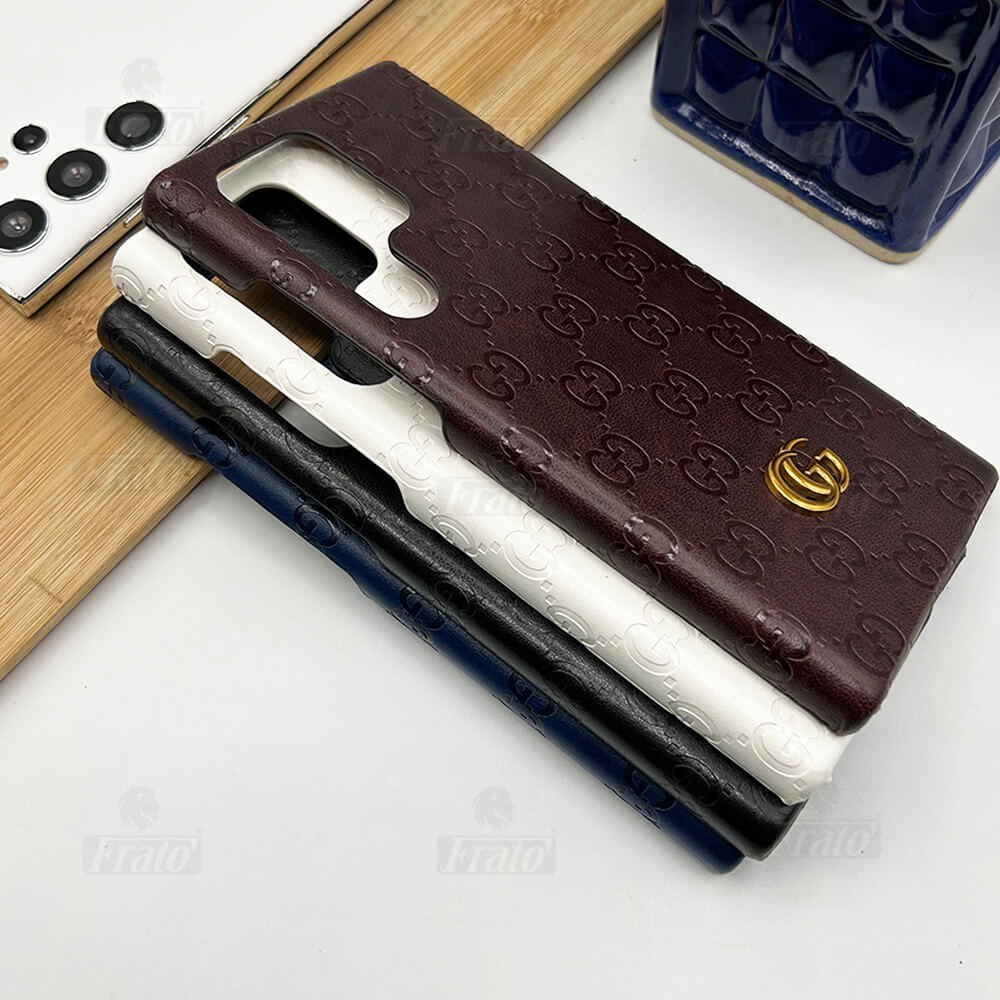 Étui en cuir de marque de mode haut de gamme de luxe pour Samsung Galaxy
